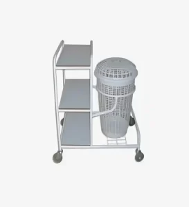 CHARIOT À LINGES SALES ET PROPRES AVEC CORBEILLE