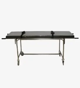 CHARIOT  BRANCARD CAPITONNÉ EN INOX