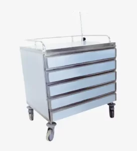 Chariot d’urgence a 5 tiroirs 80 x 55 avec verrouillage
