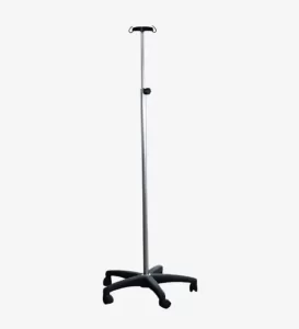 POTENCE MOBILE EN INOX A BASE PLASTIQUE AVEC 4 CROCHETS EN PLASTIQUE