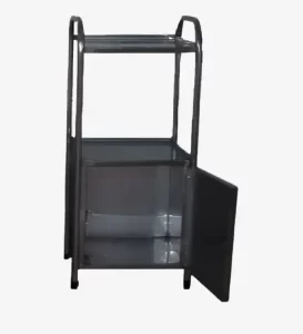 TABLE DE NUIT INOX AVEC NICHE ET AVEC PORTE