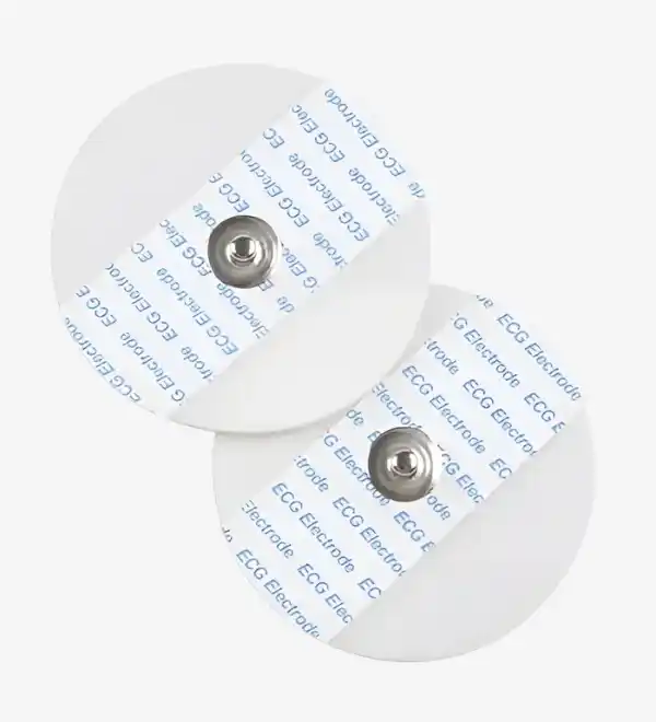 Patchs électrodes de qualité supérieure en sachet de 50 unités, pour électrothérapie et soulagement des douleurs musculaires.