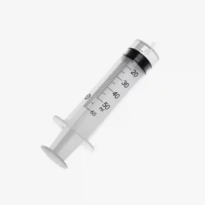Seringue 50 ml à embout stérile, idéale pour des applications médicales avec raccord sécurisé