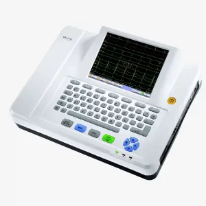 ECG Comen CM1200A 12 PISTES portable, écran tactile 8,4 pouces, analyse de 122 types d’arythmies et impression avancée pour un diagnostic cardiaque précis.