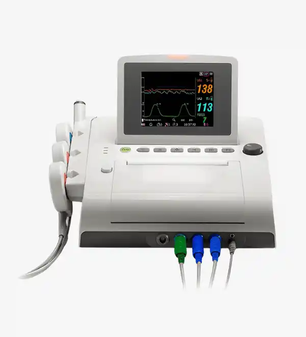Cardiotocographe F3 EDAN avec écran tactile pour le suivi cardiaque fœtal et les contractions utérines pendant la grossesse.